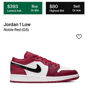 Jordan 1 Low Noble Red